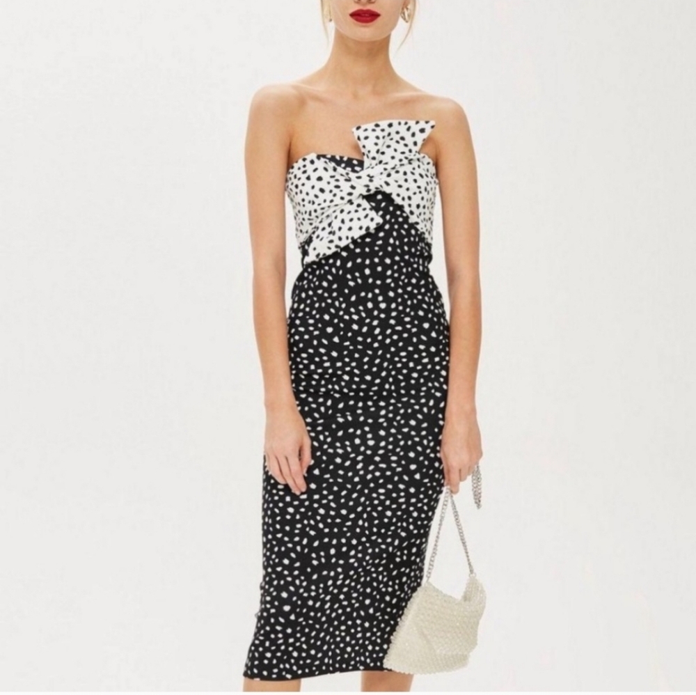 Topshop Twist Bow Tube Dress